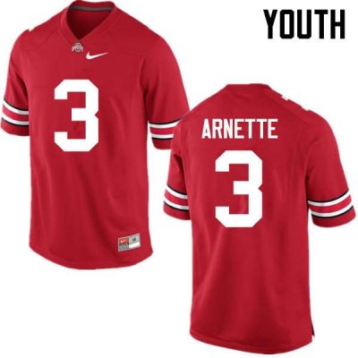 NCAA Ohio State Buckeyes Youth #3 Damon Arnette Red Nike Football College Jersey DXO8545QH